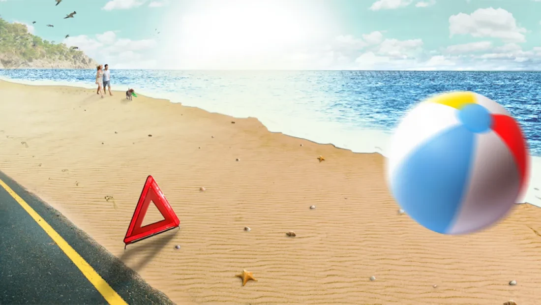 zomer, strandbal, vakantie, zon, zee